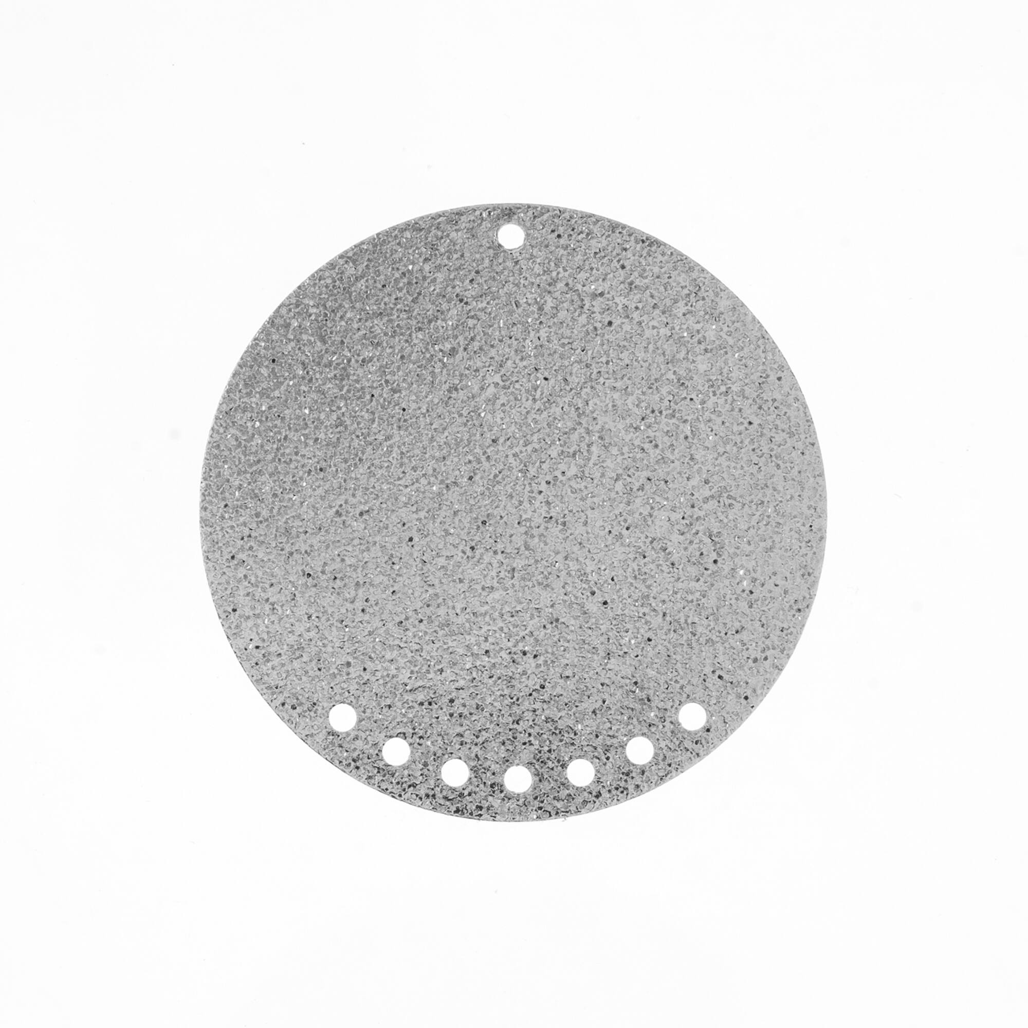 John Bead Silver Round Circle with 8 Holes Pendants, 6ct.